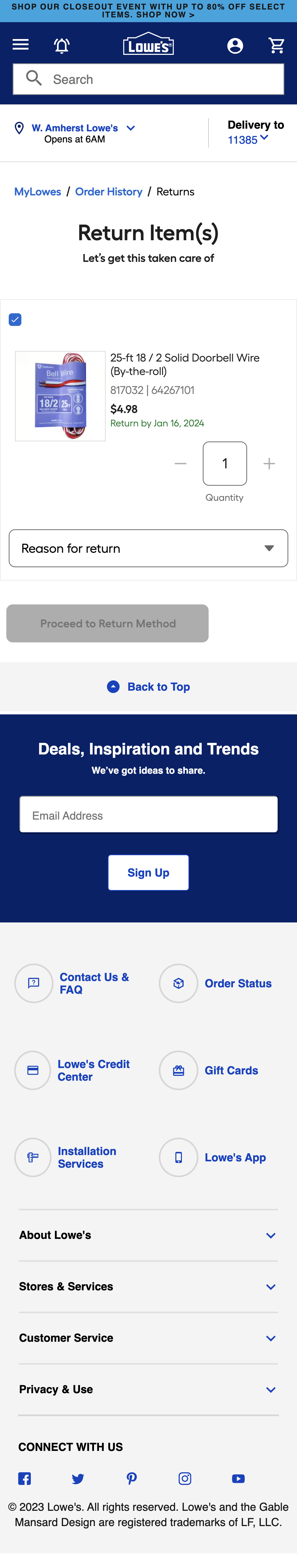 Lowe’s Mobile Order Returns 42 of 130 Order Returns Examples